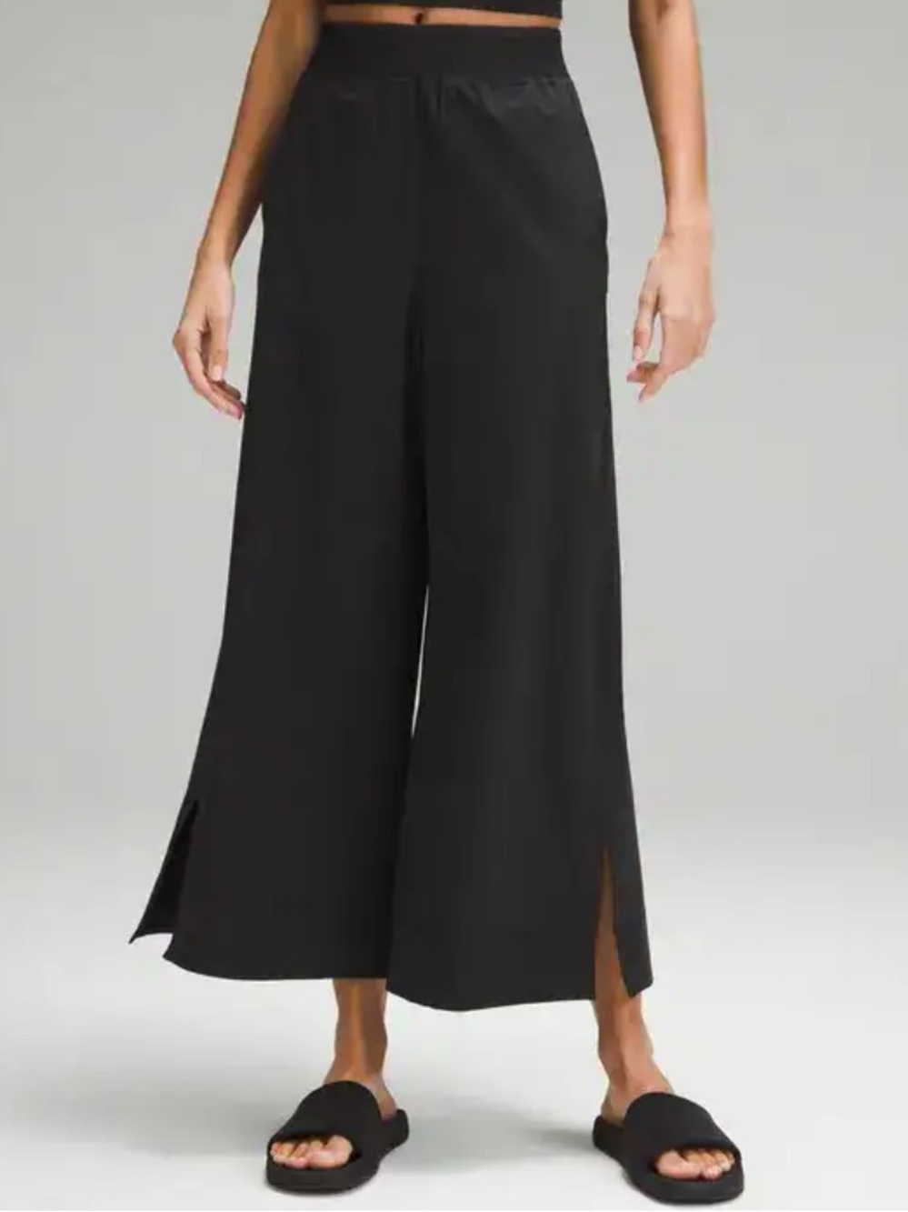 lululemon athletica Black High-Rise Stretch Woven Wide-Leg Cropped Pants - Picture 2 of 5